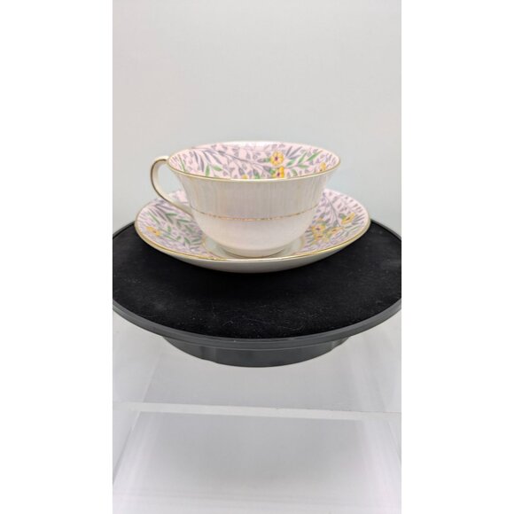 Rosina Wide Mouth Teacup & Saucer Set Floral Pattern & Gold Trim Bone China - Picture 10 of 16